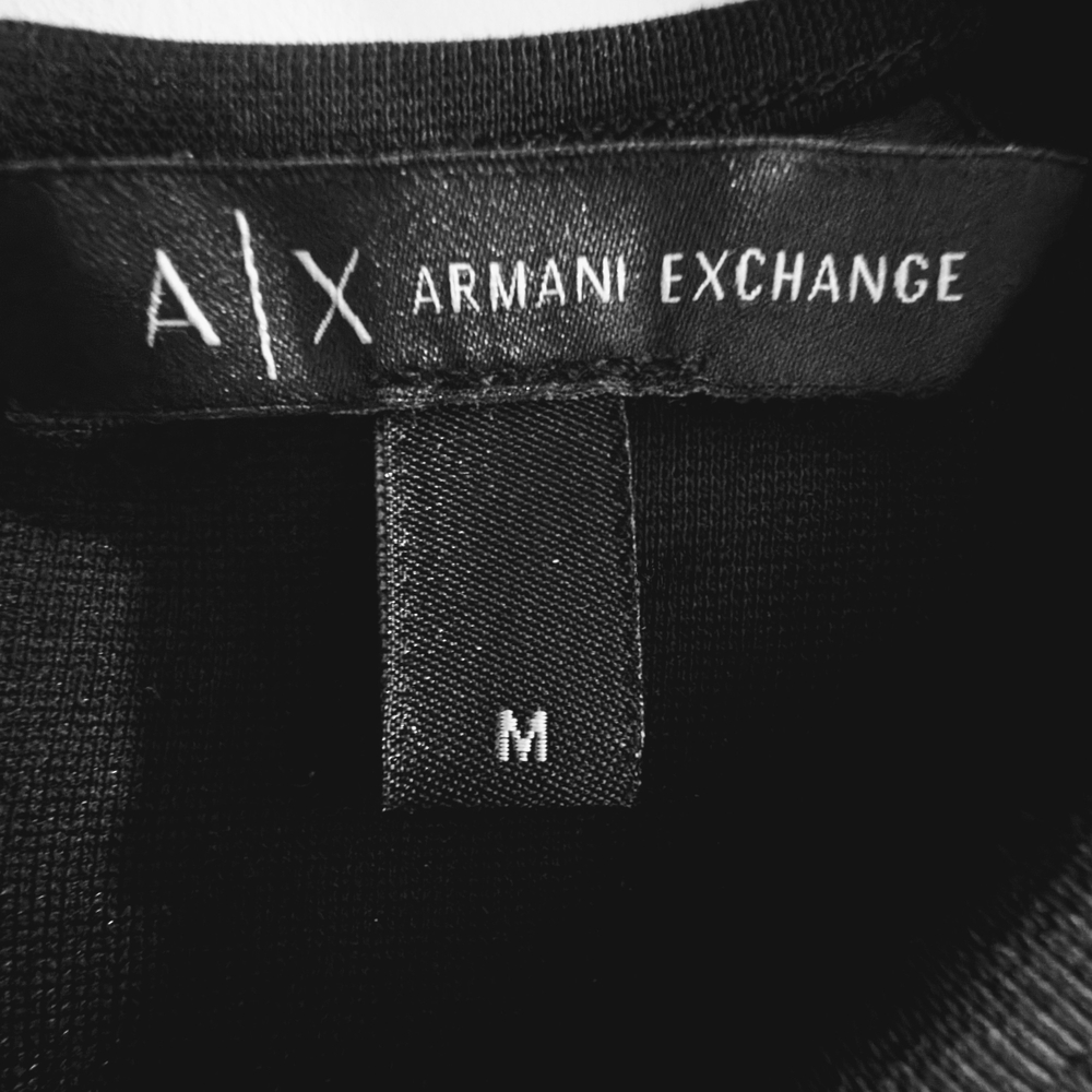 Armani Exchange Black Crop Top With Mesh Branding - Picture 2 of 6